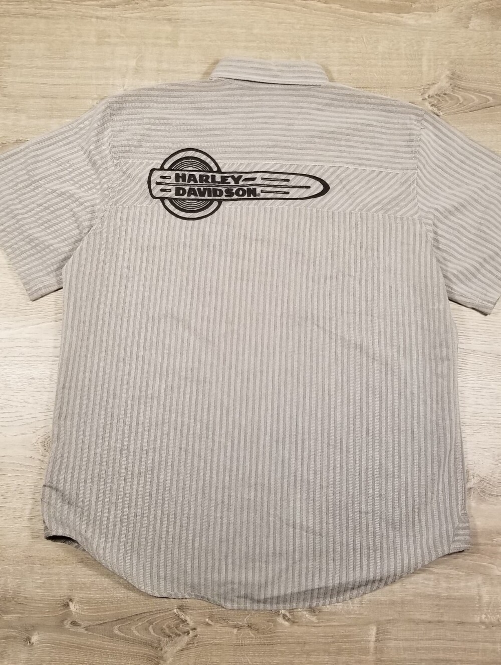 Harley-Davidson Mens Size XL Embroidered Grey Short Sleeve Button-down Shirt - Picture 4 of 6